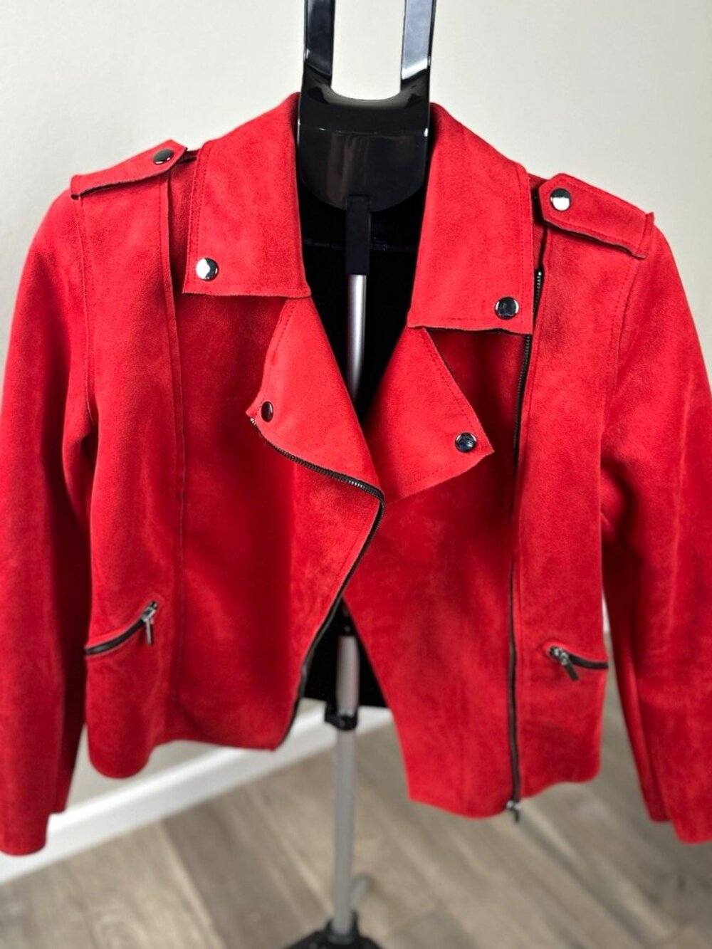 Philosophy Republic Clothing Women’s S Red Faux Leather Moto Biker Jacket
